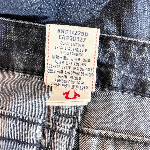 True Religion Women's Billy Jeans Straight Leg Logo Flap Pockets Size 31 - Picture 15 of 15